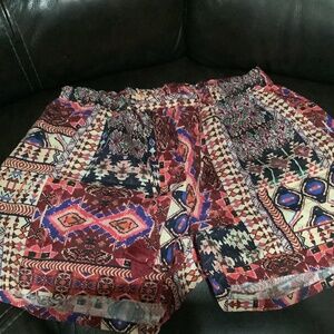 Johnny Was Boho Geometric Paperbag shorts Size Medium